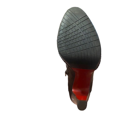 Charles David leather military platform knee high heeled boot, zip & lace up. 37 - Picture 14 of 16